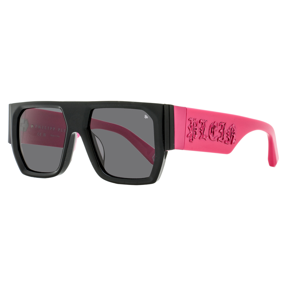 Philipp Plein Master Oversize Sunglasses SPP094M 700F Black/Pink 54mm